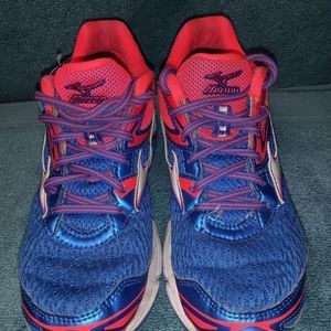 Mizuno Women's Wave Inspire 13 2A Running Shoes Blue Pink White Size 6.5 used